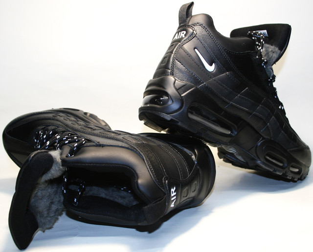 Зимние черные кроссовки Nike Air Max 95 мужские