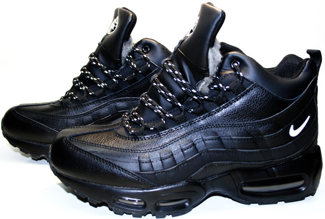 Черные мужские кроссовки Nike Air Max 95 с мехом
